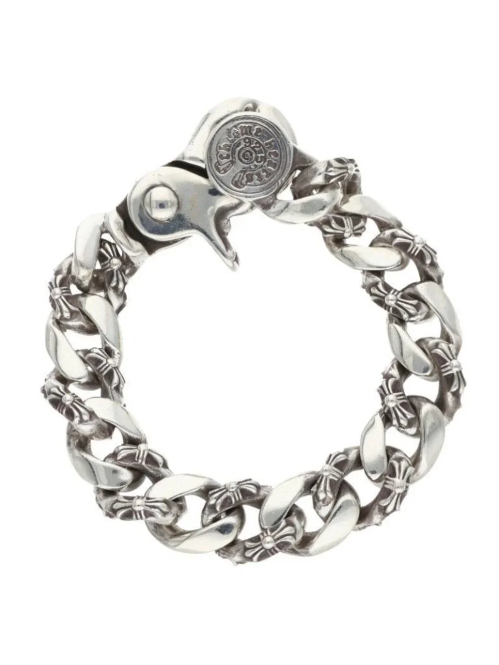 Chrome Hearts Fancy Link Clip Silver Bracelet